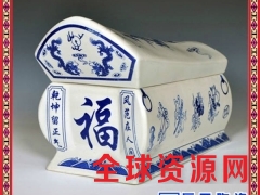 供应仿古典雅青花瓷骨灰盒白玉瓷骨灰坛图3