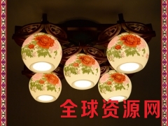 景德镇客厅餐厅灯实木艺中式灯具仿古灯饰陶瓷大厅灯图2