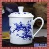 陶瓷龙凤茶杯 描金高档骨瓷超大容量800ml带盖瓷器水杯