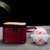 手绘快客杯陶瓷旅行包 一壶两杯个人办公功夫茶具茶壶茶杯
