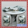 景德镇陶瓷桌凳套装 手绘青花山水带象棋盘