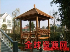 厂家佛山定制私家园林仿古凉亭 花园别墅防腐木凉亭观景平台护栏图2