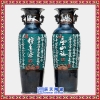 供应新居落地陶瓷大花瓶手绘粉彩源远流长山水客厅落地