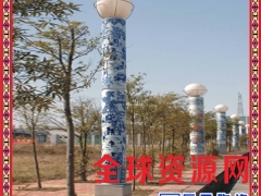 陶瓷灯柱 景德镇景观照明灯柱供应厂家 摆设青花手绘灯柱图3