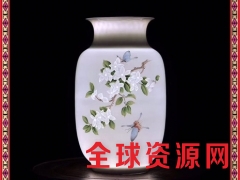 景德镇手工雕刻半刀泥玲珑手彩花瓶高档礼品工艺品摆饰图3