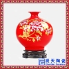 景德镇陶瓷中国红描金花瓶中式装饰品家居客厅工艺品摆件