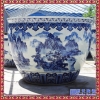 景德镇陶瓷鱼缸 现代中式装饰家居摆件 招财风水字画缸荷花大缸