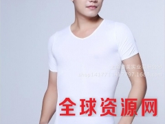 无缝塑身短袖男士吸湿发热V领潮流打底衫健身美体内衣生产工厂图2
