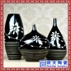 美式样板房软装饰品摆件工艺品景德镇陶瓷器三件套装花瓶插花器