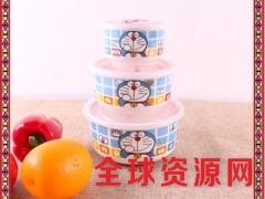 日式简约陶瓷碗带盖密封大汤碗带把家用饭盒保鲜碗学生餐具图2