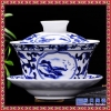 金边加彩红色釉寿桃寿碗 婚庆奉茶带盖茶碗 茶道品茶手绘盖碗