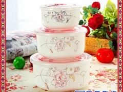 饭盒便当盒分格陶瓷带盖微波炉学生大碗学生泡面碗韩国简约图2