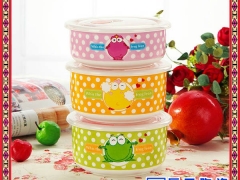 饭盒便当盒分格陶瓷带盖微波炉学生大碗学生泡面碗韩国简约图3