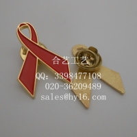 艾滋病徽章，丝带徽章，爱心徽章，合金徽章制作