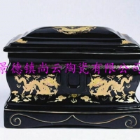景德镇陶瓷棺材，陶瓷骨灰盒