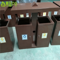 褐色钢板垃圾桶 分类环保果皮箱 青蓝QL6207环保首选