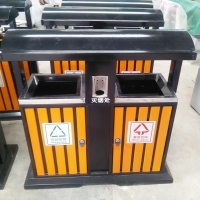 小吃街垃圾桶物美价廉 青蓝全国供货塑木分类垃圾桶