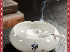 陶瓷烟灰缸定制 创意客厅办公室烟缸 高档礼品可加印LOGO图1