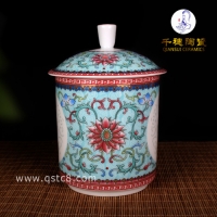 景德镇陶瓷茶杯可定制画面  陶瓷茶杯礼品包装