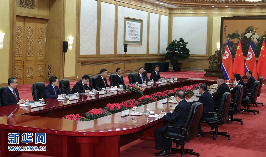 1月8日，中共中央總書記、國家主席習近平同當日抵京的朝鮮勞動黨委員長、國務委員會委員長金正恩舉行會談。