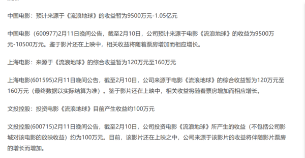 老人34万投资《流浪地球》回报300多万?宣传方回应