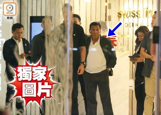  香港“东网”公布的杜特尔特现身铜锣湾世贸中心“独家图片”。
