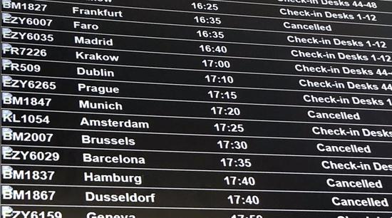 所有航班均已取消。（图：美联）