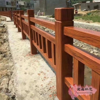景区水泥仿木栏杆河道仿木桩混凝土护栏市政景观工程围栏价格