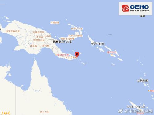 巴布亚新几内亚发生6.1级地震震源深度10千米
