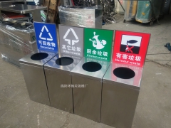 直营石首市 户外金属分类垃圾桶 小区带锁果皮箱 垃圾箱图3