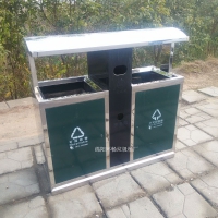 供应牡丹江市公园河提垃圾箱 户外不锈钢墨绿果皮箱垃圾箱