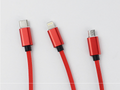 爆款三合一转接线 适用iPhone安卓布艺数据线尼龙编织图2