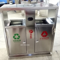 供应青黄岛市森林公园垃圾桶 不锈钢分类垃圾箱果皮箱