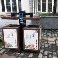 成都丹景山景区广告垃圾桶 特色风景画垃圾箱