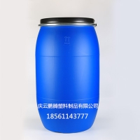 大口蓝色200升塑料桶200公斤开口法兰桶