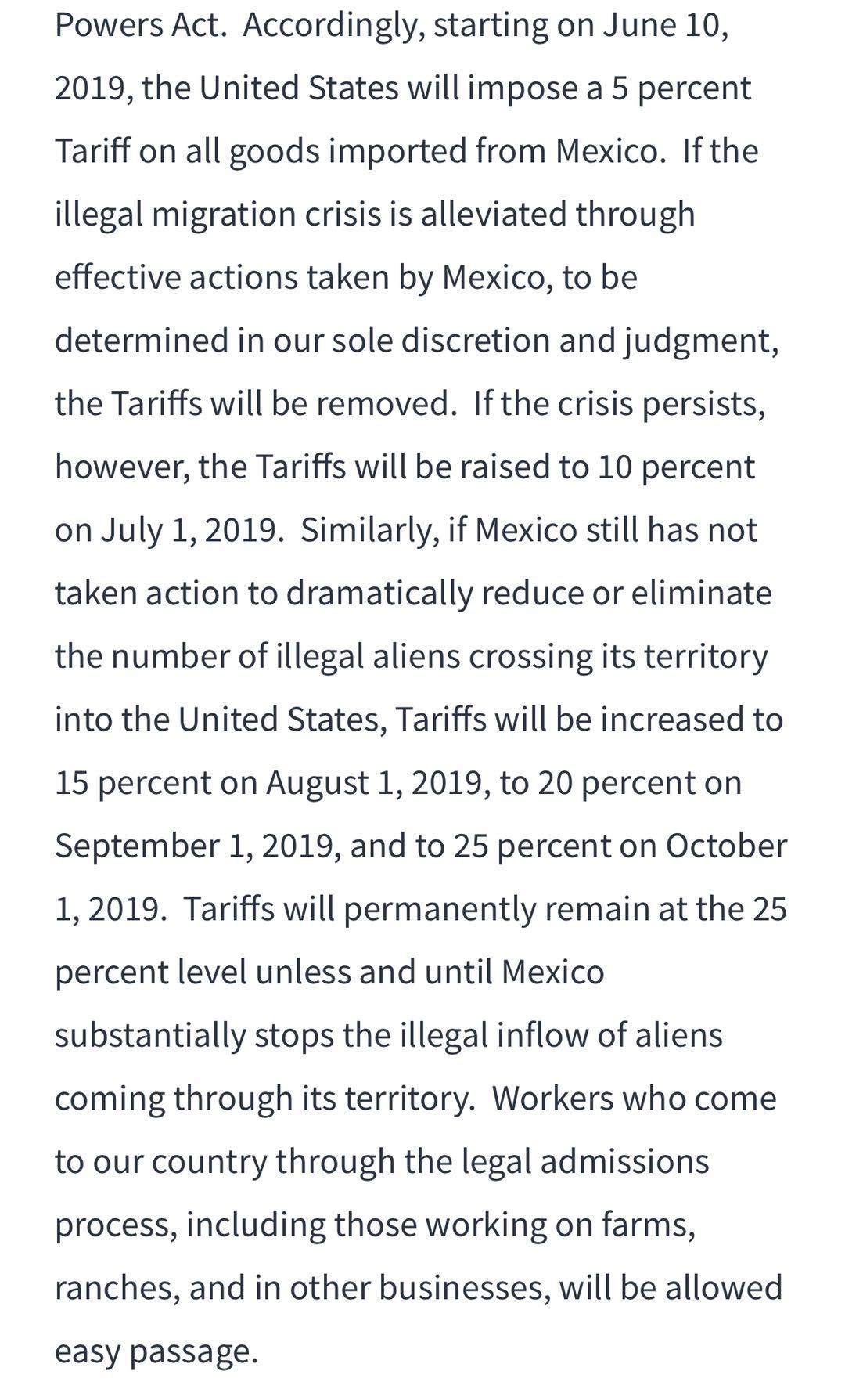 特朗普：将对墨西哥输美商品加征5%关税