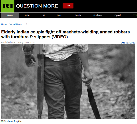 拖鞋对弯刀,印度老夫妇与蒙面劫匪“史诗般对决”
