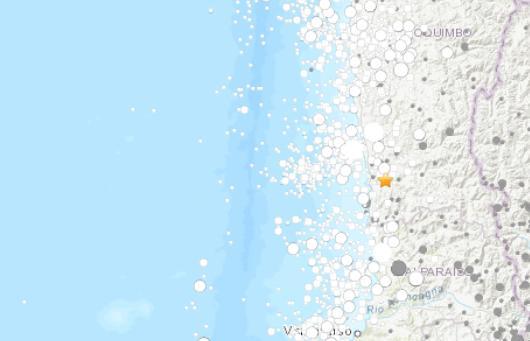智利西部沿岸地区发生6.0级地震震源深度49.1千米