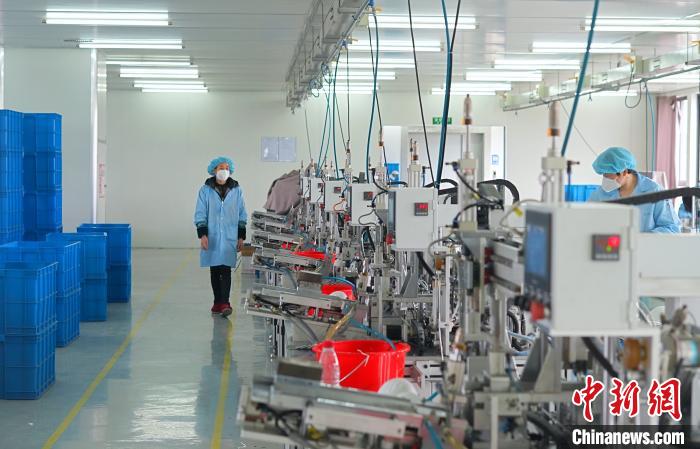 杭州某口罩生产台资企业。 蔡自鑫 摄
