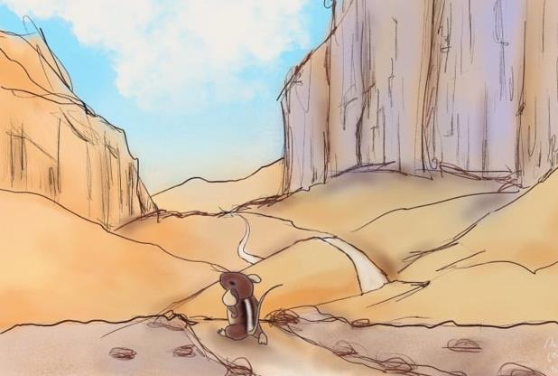 这张沙漠的漫画捕捉到雷蒙德（Raymond）孤独和无助的感觉（加拿大广播公司）