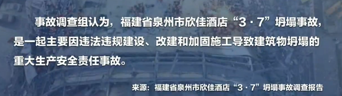泉州酒店坍塌29死:酒店步步违法 把关部门层层失守