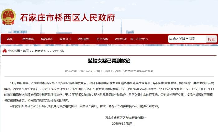 石家庄市桥西区政府官网截图。 点击进入下一页