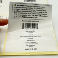 UL标签定制 白色PET不干胶 耐高温条码标签 外箱防水铭牌标贴